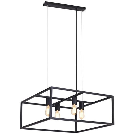 Fantasia Kago lámpara colgante cuadrada en cobre viejo, acero, 4x casquillo E27, 600x600x250mm, cables ajustables