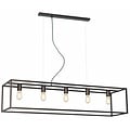 Fantasia Kago hanglamp met 5 E27-fittingen, 150 cm lang, van staal in de kleur ruggine (roestbruin)