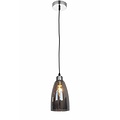 Fantasia Cabo pendant light with smoked glass, conical shape, E14 socket (bulb not included), height 120 cm, diameter 10 cm, IP20.
