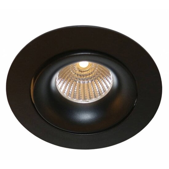 Fantasia Tetiz recessed spotlight, black aluminium, 105 mm diameter, for GU10 or separate LED module