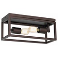 Plafonnier Fantasia Kago, finition ruggine (brun rouille), 2x E27 (ampoules non incl.), acier, 400 x 200 x 175 mm, IP20