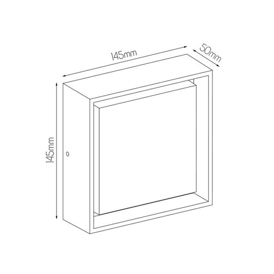 Fantasia Libra quadratische LED-Außendeckenleuchte 145x145mm, 10W, 3000K, IP54, schwarz