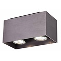 Plafonnier Fantasia Kubo en aluminium blanc, 2 spots LED GU10 5W, 2700K, dimmable, 180x90x110mm