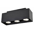 Fantasia Kubo ceiling light, rectangular, 3x GU10 5W LED incl., 270x90mm, dimmable, black
