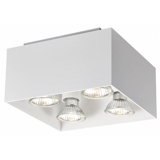 Fantasia Kubo plafonnier carré blanc, 180x180x110mm, avec 4x GU10 LED 5W 2700K variable