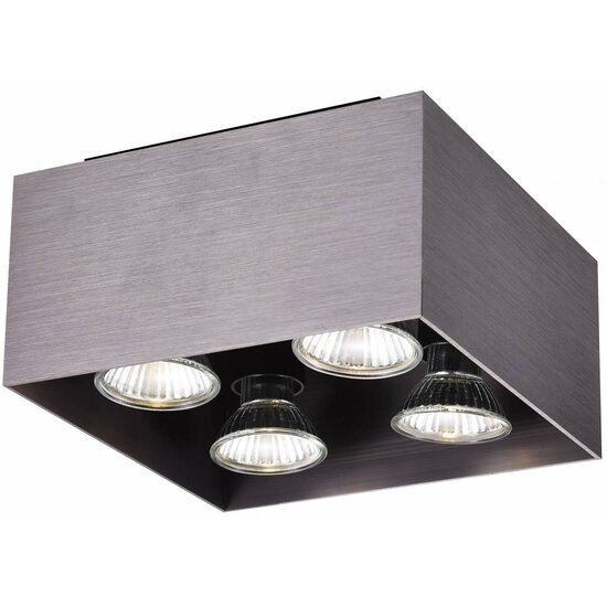 Fantasia Kubo square ceiling lamp, black aluminium, 4x GU10 fitting (bulbs not included), 180x180x110mm, IP20
