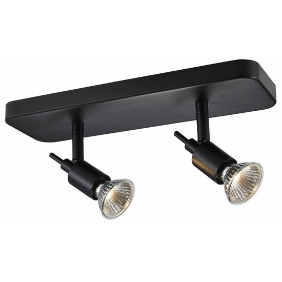 Fantasia Sonar II plafonnier, aluminium blanc, 2 spots GU10 orientables sur tige, 300x100x140mm, IP20, ampoules non incluses