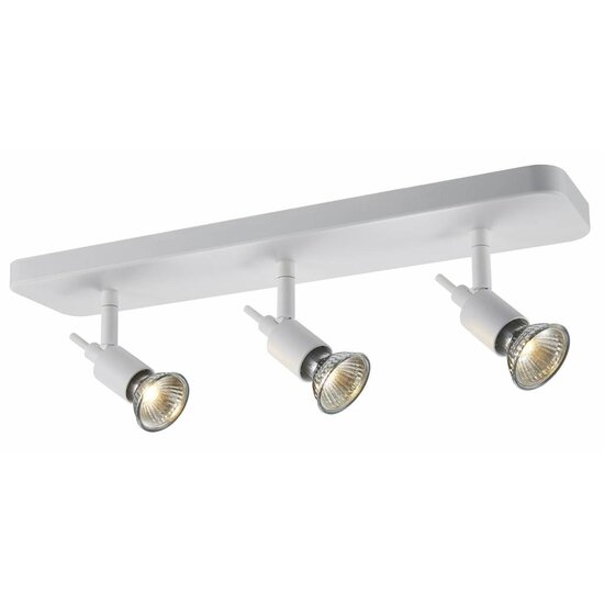 Fantasia Sonar II witte plafondlamp met 3 GU10 spots van 5W LED, 2700K warm wit, dimbaar