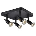 Fantasia Sonar II plafondlamp met 4 richtbare GU10-spots op stang – aluminium, wit, 240x240x140 mm, dimbaar