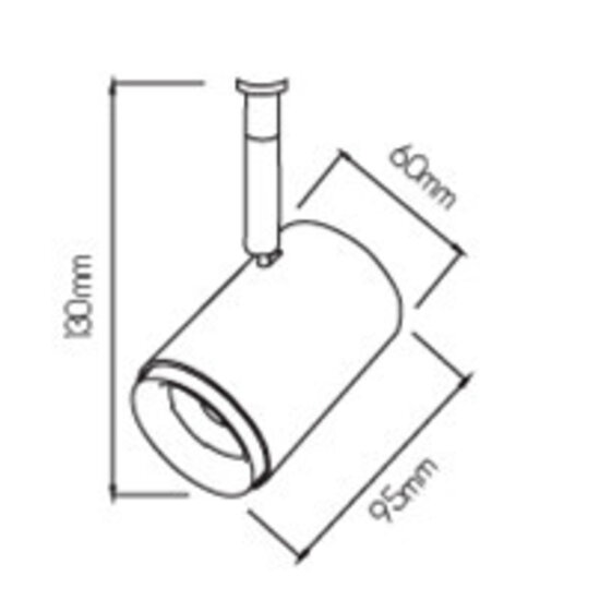 Fantasia Lithium railspot voor 3-fase railsysteem, 12W LED, 720 lumen, 2700K warm wit, dimbaar, 36°, zwart
