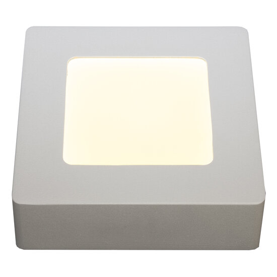 Fantasia FLUKE aplique cuadrado negro, LED integrado 6W, 480 lúmenes, 3000K blanco cálido, regulable, 120x120mm