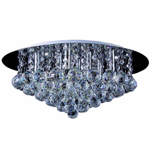 Fantasia Kristo crystal ceiling lamp in chrome, 8x G9 LED 2.5W, Ø550mm, dimmable, warm white 2700K