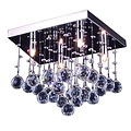 Fantasia Kristo chandelier, crystal glass, chrome, 300x300mm, 4x G9 LED, dimmable, 2700K warm white