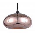 Fantasia Nismo suspension, verre design, or rose et noir mat, diamètre 30cm, hauteur 120cm, E27