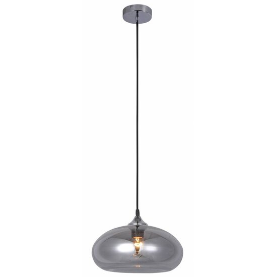 Fantasia Nismo hanging lamp, glass design, rose gold with matte black, diameter 30cm, height 120cm, E27
