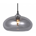 Fantasia Nismo Hängelampe, Glasdesign, Roségold mit Mattschwarz, Durchmesser 30cm, Höhe 120cm, E27