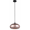 Fantasia Fantasia Nismo hanging lamp, bubble-shaped smoked grey glass shade, matte black metal, 30cm