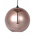 Fantasia Rogodo spherical pendant lamp in smoked grey glass with matte black, Ø40cm, height 120cm, E27 fitting, bulb not included