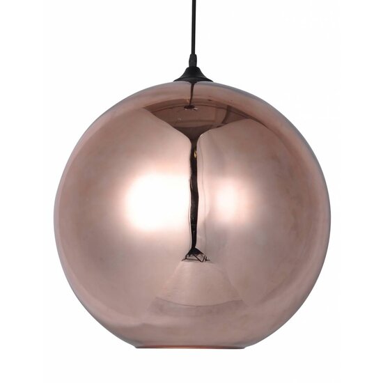 Fantasia Rogodo spherical pendant lamp in smoked grey glass with matte black, Ø40cm, height 120cm, E27 fitting, bulb not included