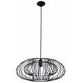 Suspension géométrique Fantasia, métal noir mat, Ø 500 mm, hauteur 210 mm, culot E27, IP20