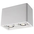 Fantasia Fantasia Zivabox Aufbaustrahler GU10x2, Gips/Aluminium, 130x130x135mm, schwenkbar 30°, IP20