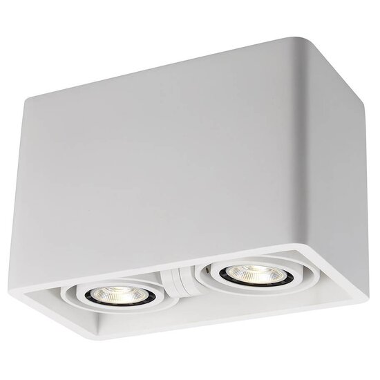 Fantasia Fantasia Zivabox Aufbaustrahler GU10x2, Gips/Aluminium, 130x130x135mm, schwenkbar 30°, IP20