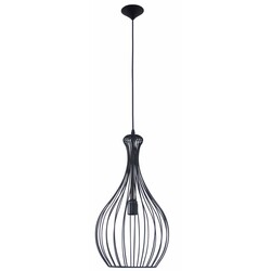 Fantasia Strings hanging lamp matte black wire E27