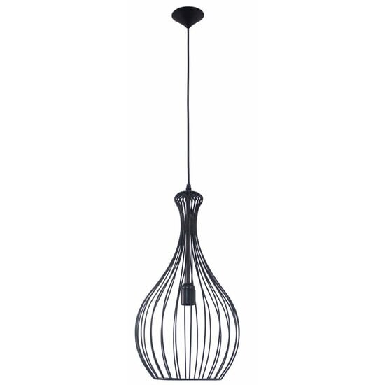 Fantasia Strings geometrische hanglamp met zwart metalen draadframe, diameter 260mm, hoogte 520mm, E27 fitting