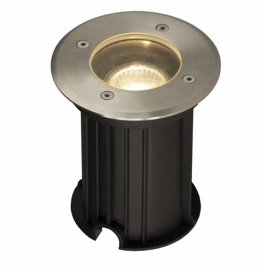 Fantasia Atlantis II square ground spot, GU10 fitting, aluminium and glass, IP67, 120 mm diameter