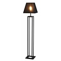 Fantasia lampadaire style rustique, métal noir mat, culot E27, hauteur 125 cm, sans ampoule ni abat-jour