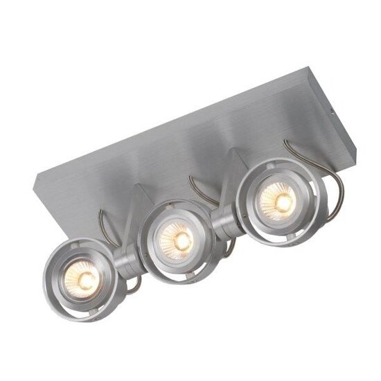 Fantasia Ziva lámpara de techo blanca, aluminio, 3x GU10 LED 4,5W regulable, blanco cálido 2800K, IP20, 286 x 100 x 135 mm