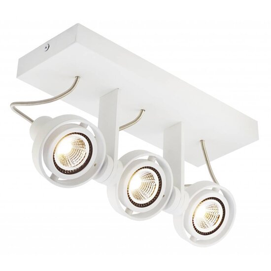 Fantasia Ziva white ceiling light, aluminium, 3x GU10 LED 4.5W dimmable, warm white 2800K, IP20, 286 x 100 x 135 mm