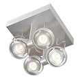 Fantasia Fantasia Ziva lámpara de techo cuadrada con 4 focos LED GU10 regulables, aluminio cepillado