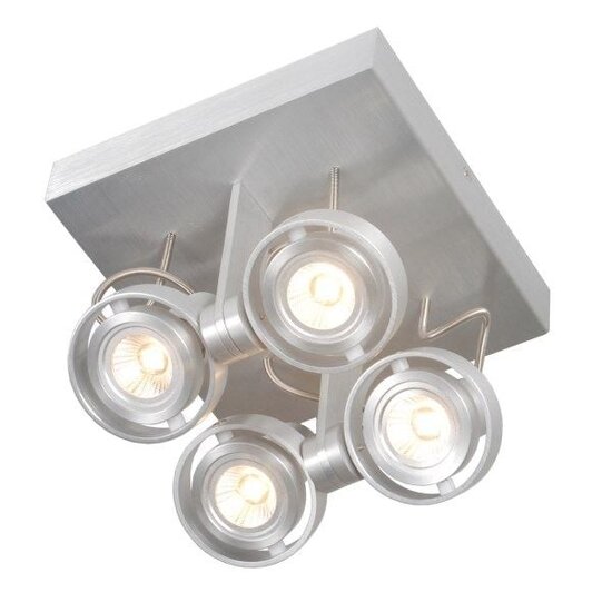 Fantasia Ziva plafón cuadrado negro, aluminio, 190x190x145mm, 4x GU10 LED 4,5W regulable, 2800K