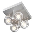 Fantasia Ziva plafón cuadrado negro, aluminio, 190x190x145mm, 4x GU10 LED 4,5W regulable, 2800K