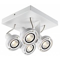 Fantasia Ziva plafón cuadrado negro, aluminio, 190x190x145mm, 4x GU10 LED 4,5W regulable, 2800K