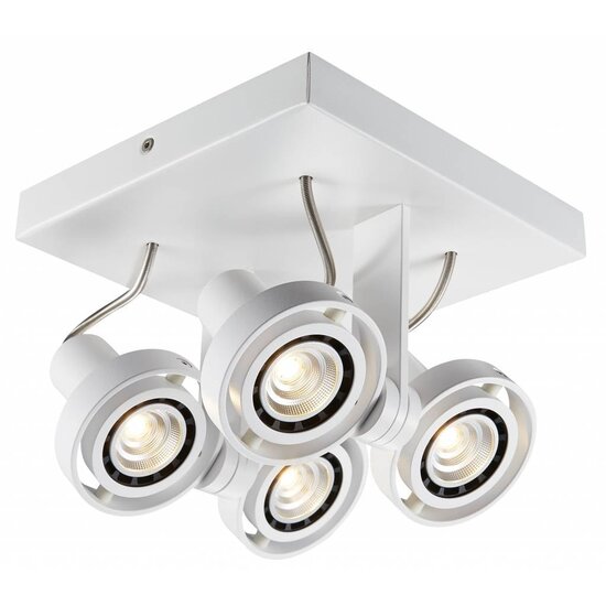 Fantasia Ziva ceiling lamp square black, aluminium, 190x190x145mm, 4x GU10 LED 4.5W dimmable, 2800K