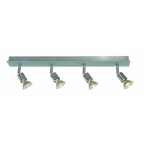 Fantasia Rune ceiling lamp, 4x GU10 fitting, metal and glass, 550 mm long, adjustable spots, IP20