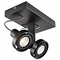Fantasia Ziva plafondlamp wit aluminium, 2x GU10 LED 4,5W, dimbaar en richtbaar, 2800K
