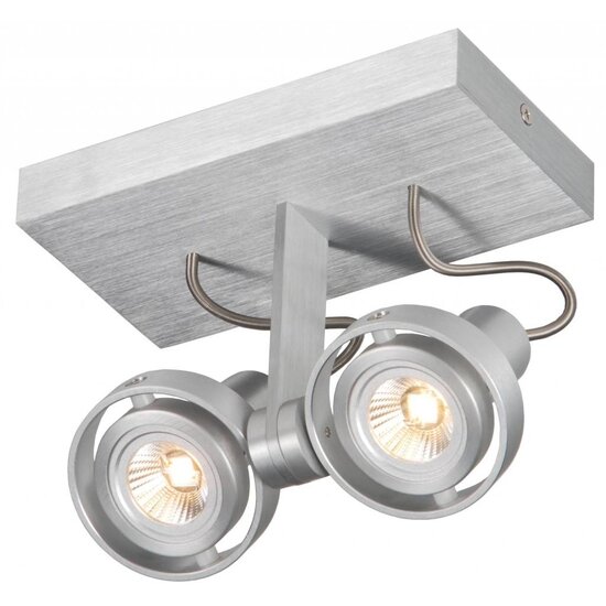Fantasia Ziva plafondlamp wit aluminium, 2x GU10 LED 4,5W, dimbaar en richtbaar, 2800K