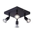 Fantasia Rune ceiling lamp square GU10x4 white, grey, bronze, glass, 200x200x150mm, IP20