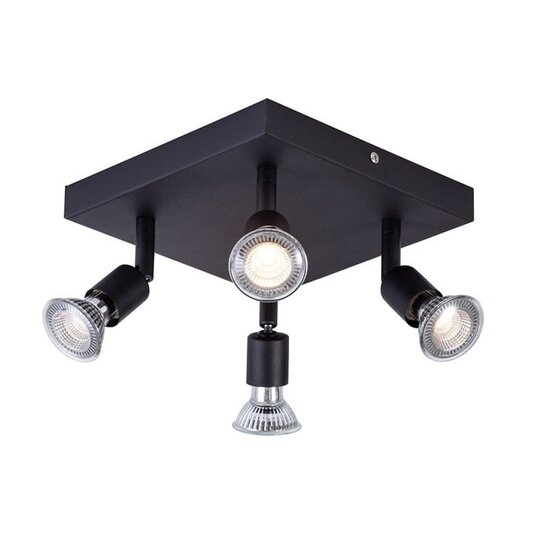 Fantasia Rune ceiling lamp square GU10x4 white, grey, bronze, glass, 200x200x150mm, IP20
