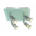 Fantasia Rune ceiling lamp square GU10x4 white, grey, bronze, glass, 200x200x150mm, IP20