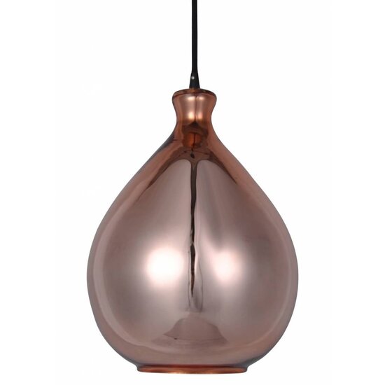 Fantasia Sonos glass pendant lamp, pear shape, smoked grey with matte black cord, Ø23cm, height 120cm, E27 fitting