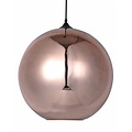 Fantasia Rogodo spherical pendant lamp in smoked grey glass with matte black, Ø40cm, height 120cm, E27 fitting, bulb not included