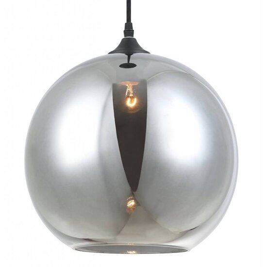 Fantasia Fantasia Rogodo Glas-Kugelpendelleuchte Ø 30 cm, Höhe 120 cm, Kupfer mit Mattschwarz, Fassung E27 (ohne Leuchtmittel)