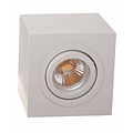 Foco de techo cuadrado Fantasia Olala con casquillo GU10, orientable, aluminio cepillado gris, 90 x 90 x 95mm