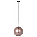 Fantasia Rogodo glass pendant lamp with spherical shade in smoke grey, Ø 15 cm, E14 fitting