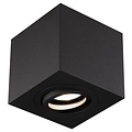 Fantasia Olala square ceiling spotlight with GU10 fitting, adjustable, brushed grey aluminium, 90 x 90 x 95mm