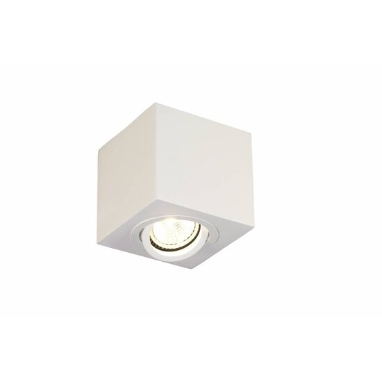 Fantasia Olala square ceiling spotlight with GU10 fitting, adjustable, brushed grey aluminium, 90 x 90 x 95mm